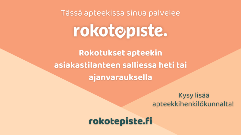 Rokotepiste on avautunut apteekissamme